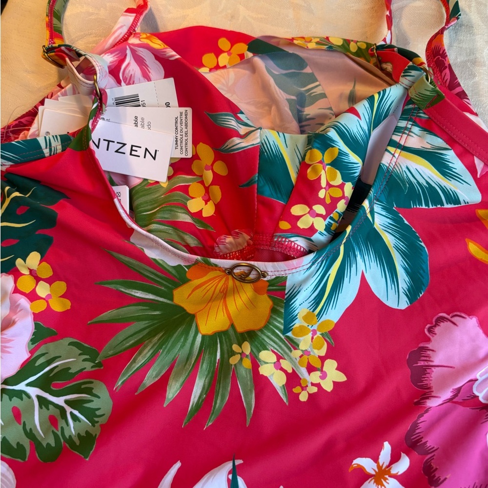 Jantzen Pink Tropical Floral Swimdress - Picture 7 of 11